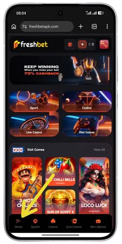 Open the menu website FreshBet Casino